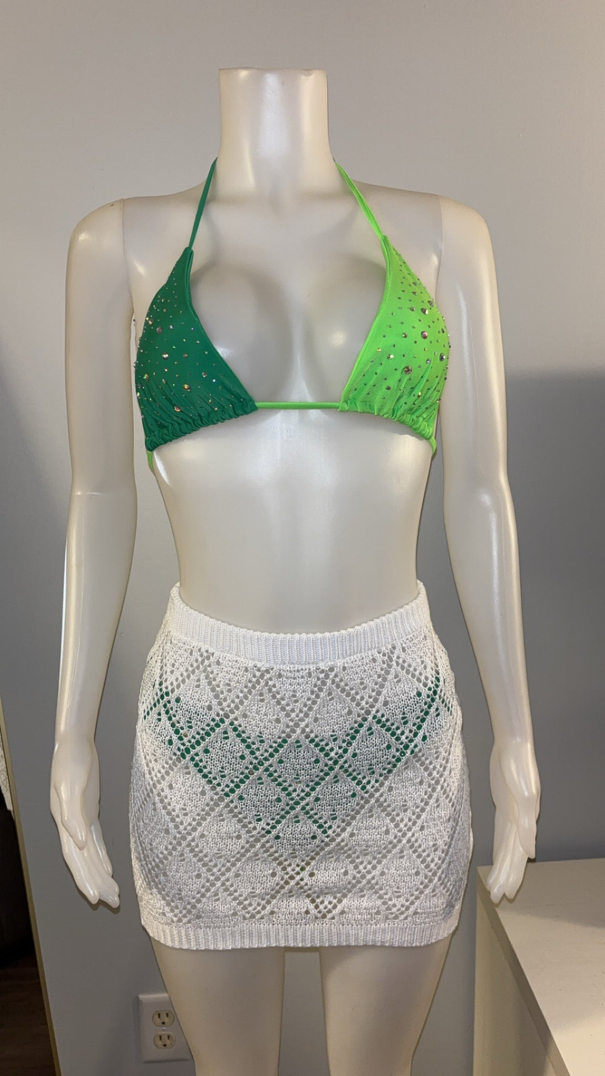 Crochet Coverup Skirt in White