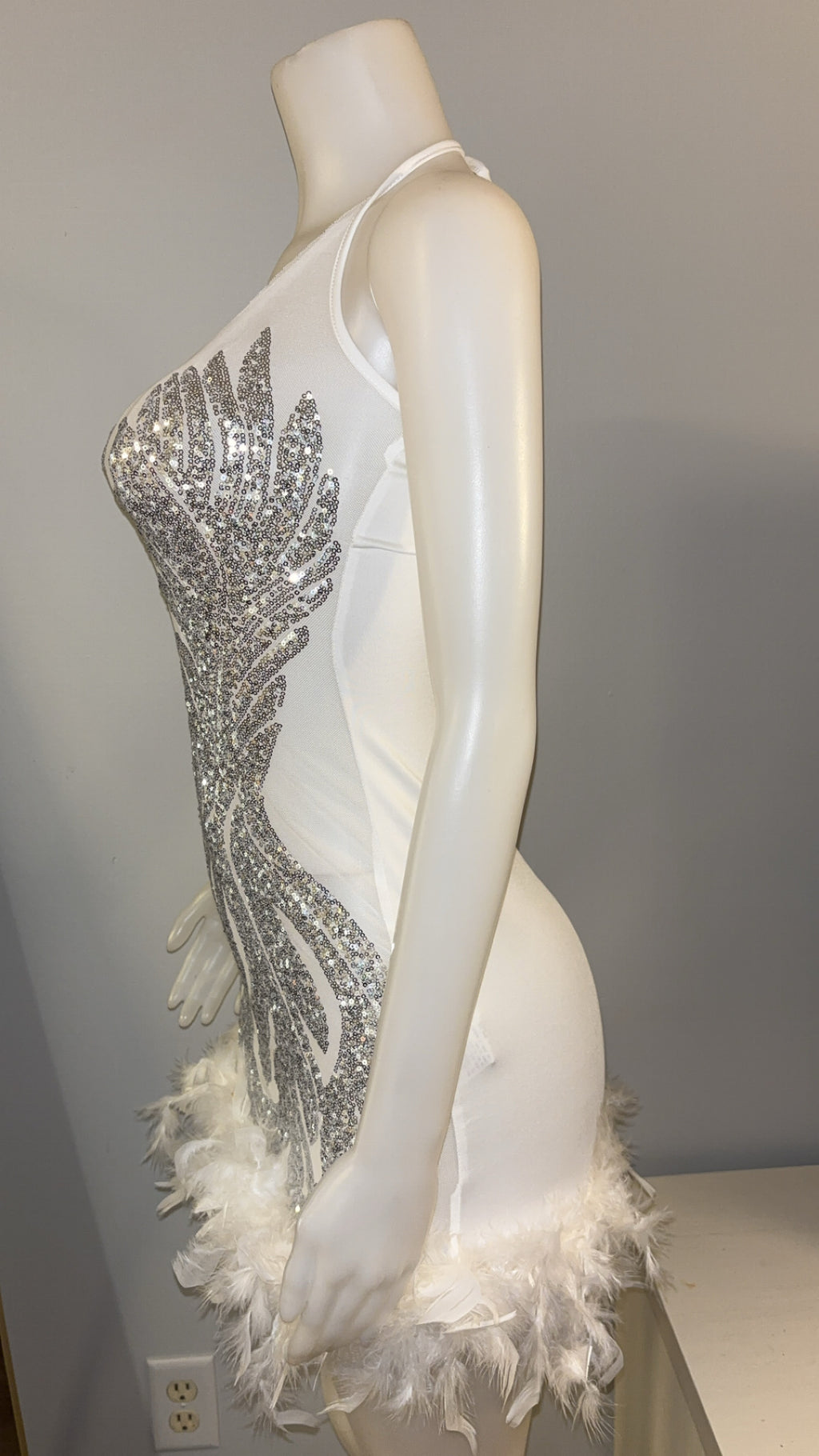 Showgirl Dress in White