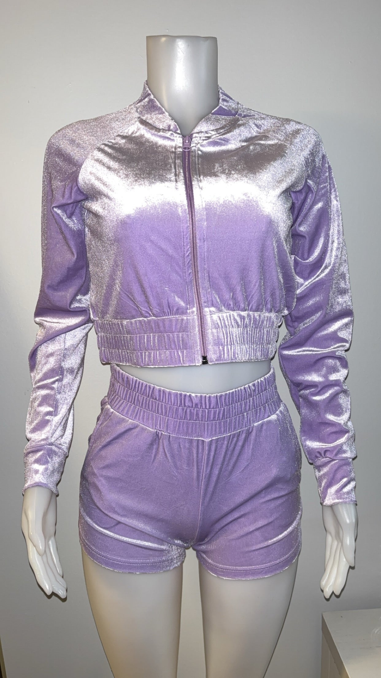 Velour Short Sets in Purple