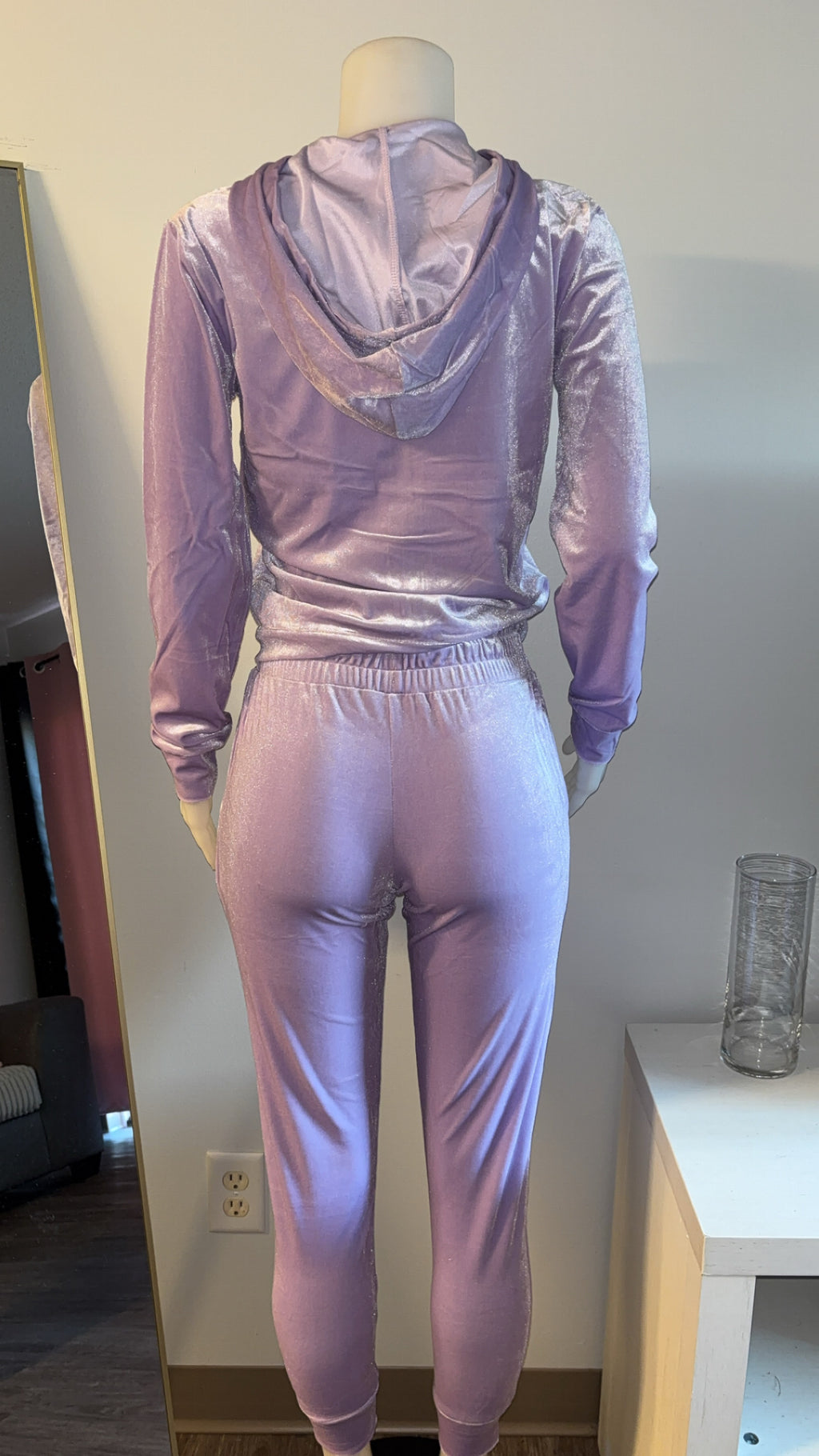 Velour Pant Sets in Purple