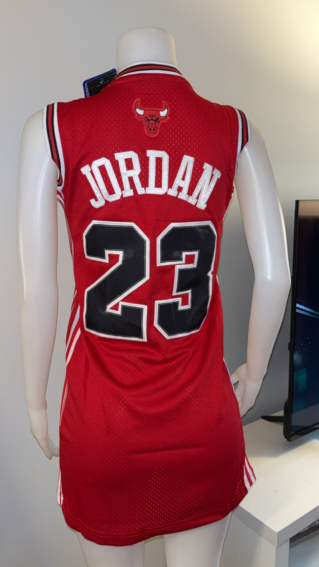 Bulls Jersey Dress in Red