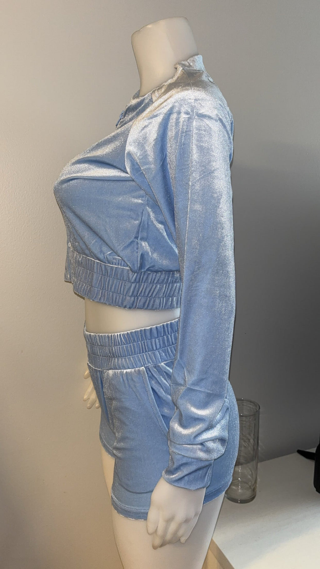 Velour Short Sets in Blue