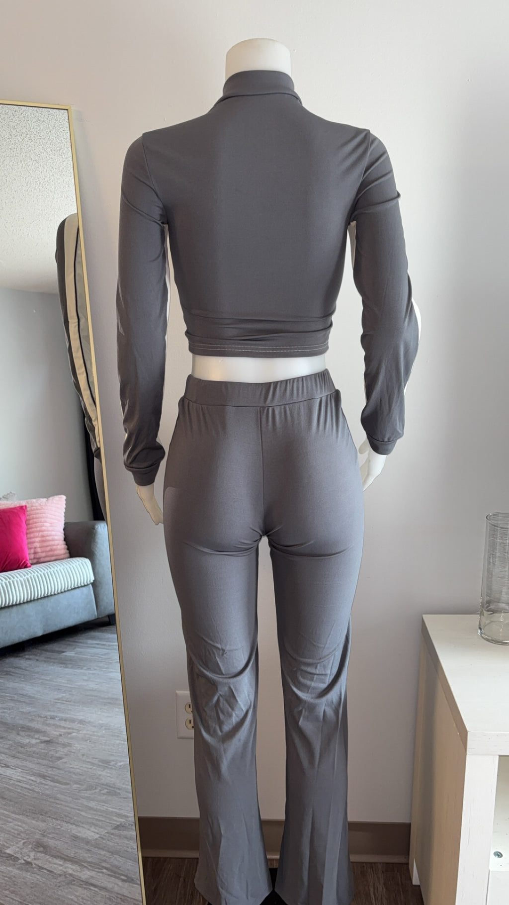 Wayda Pant Set in Apricot/Grey