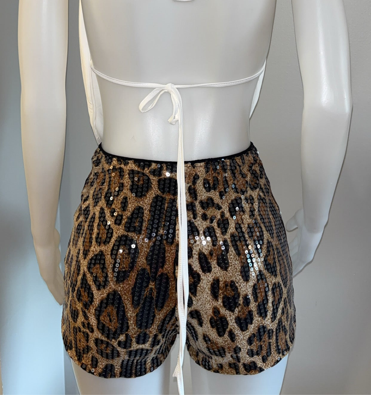 Sequin Leopard Shorts