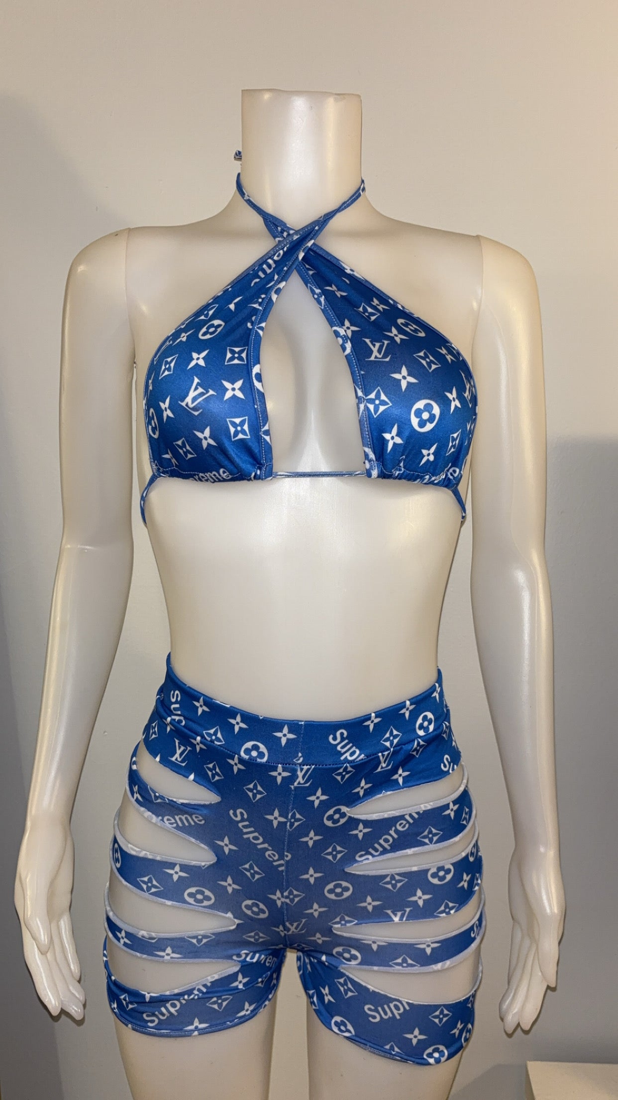 Blue Supreme Short Set