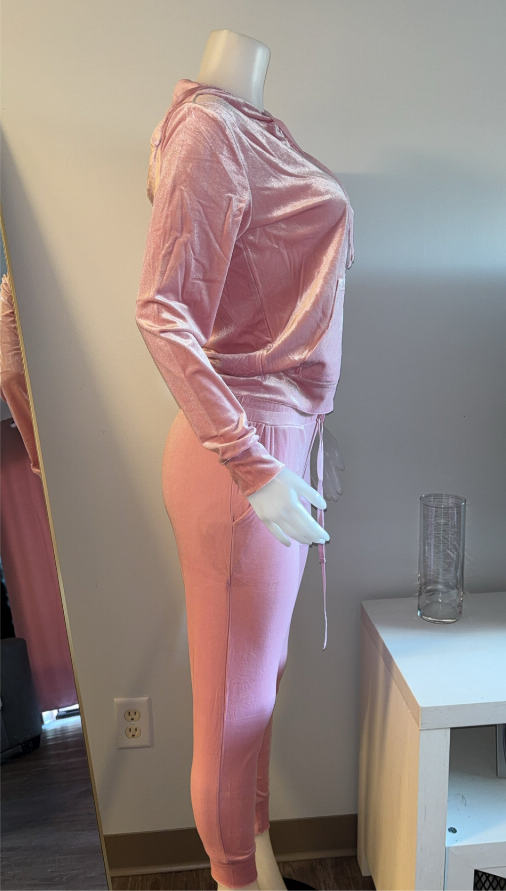 Velour Pant Sets in Pink