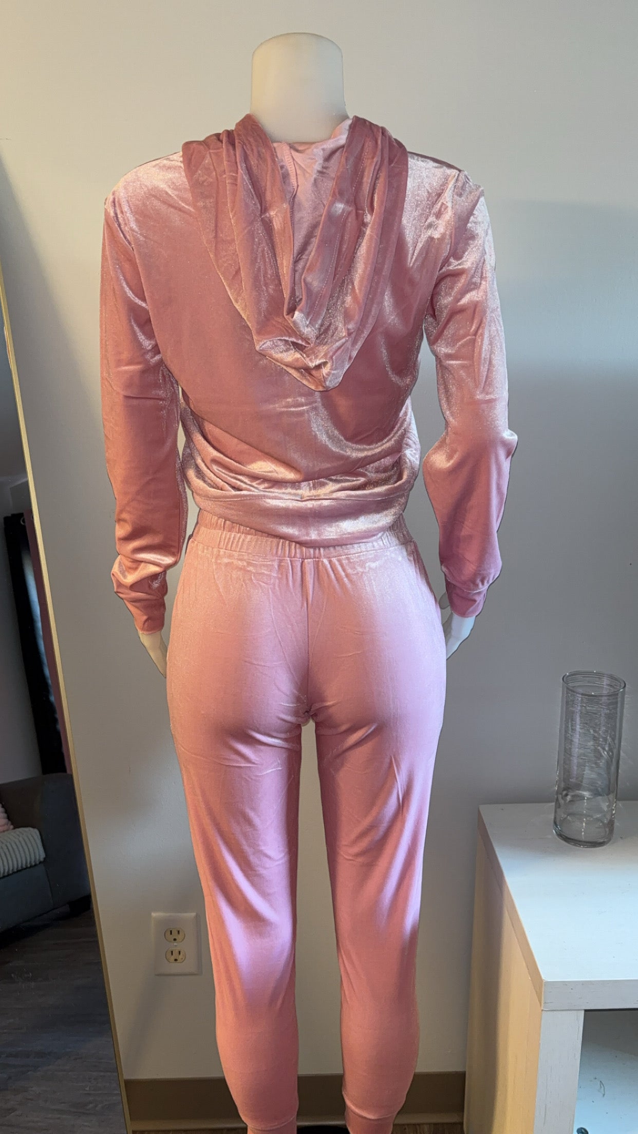 Velour Pant Sets in Pink