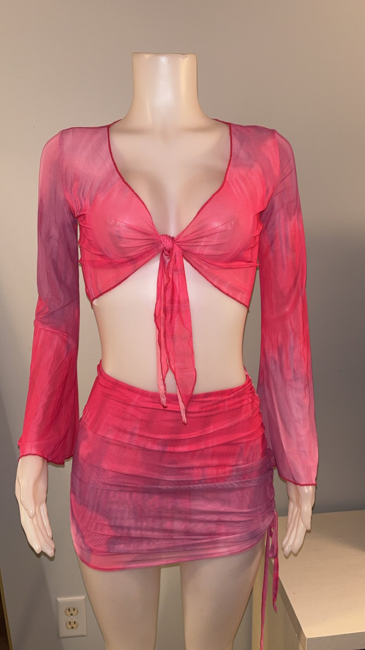 Tiki Skirt Set in Pink