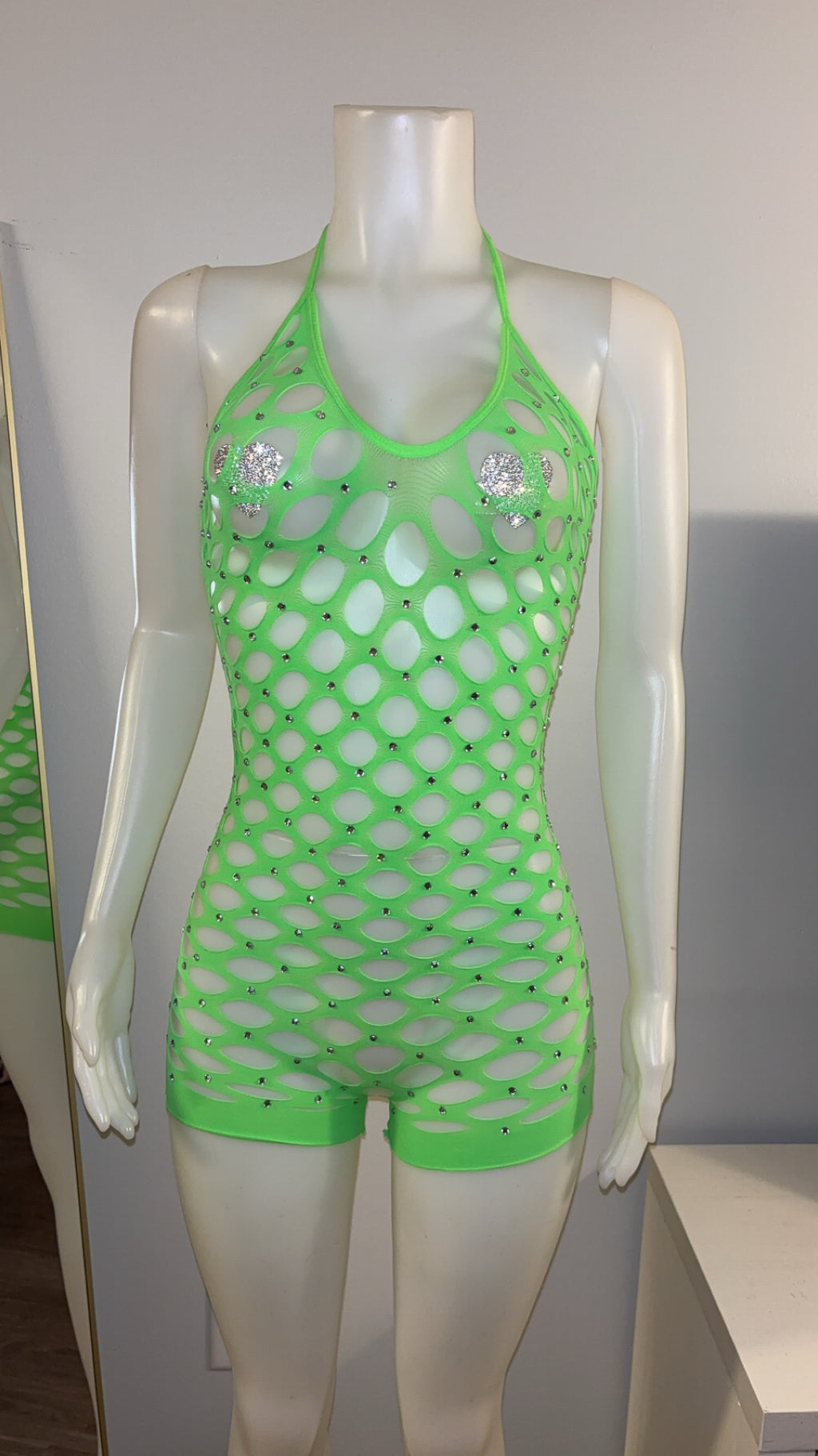 Star Studded Romper in Green