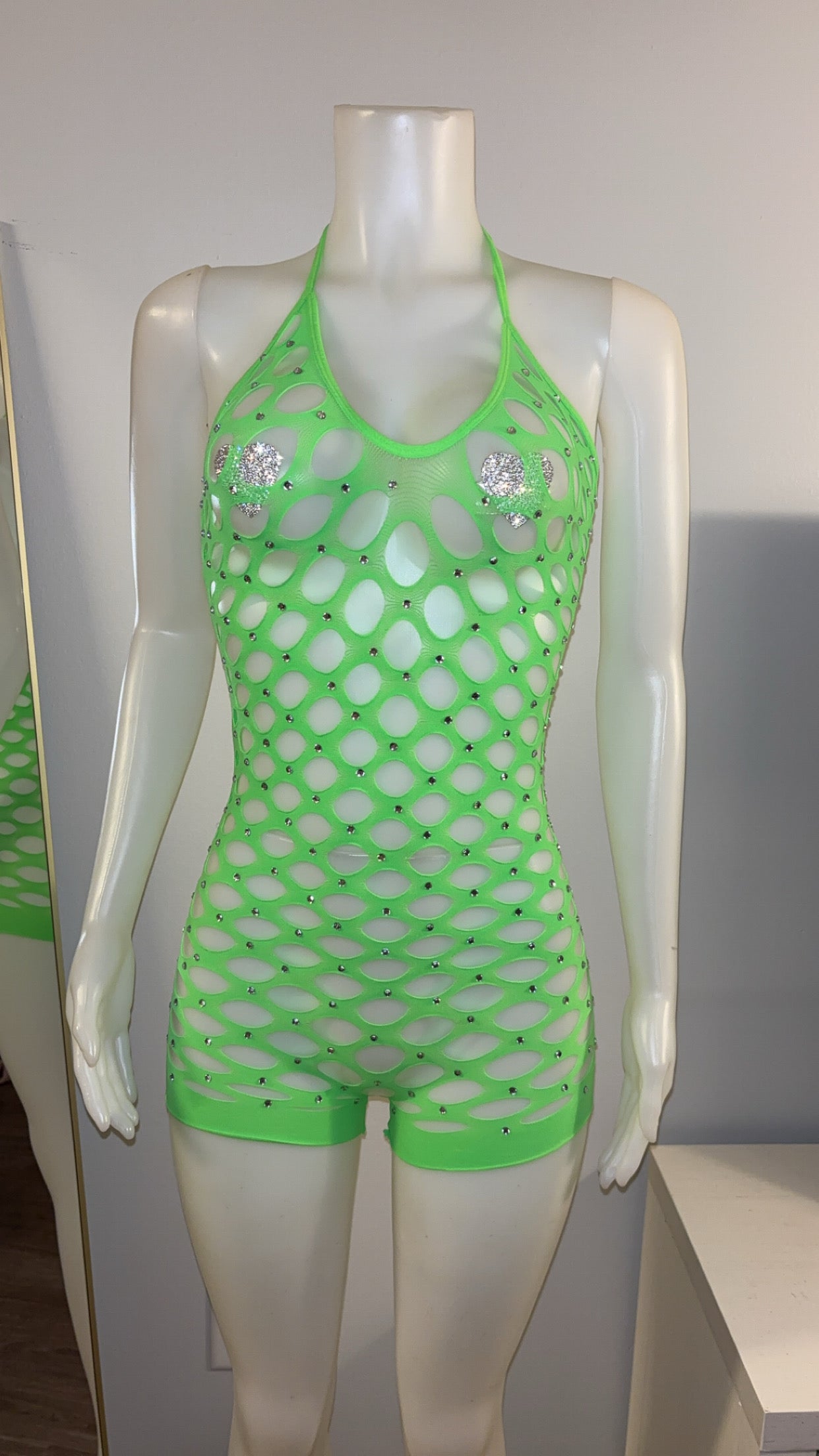 Star Studded Romper in Green