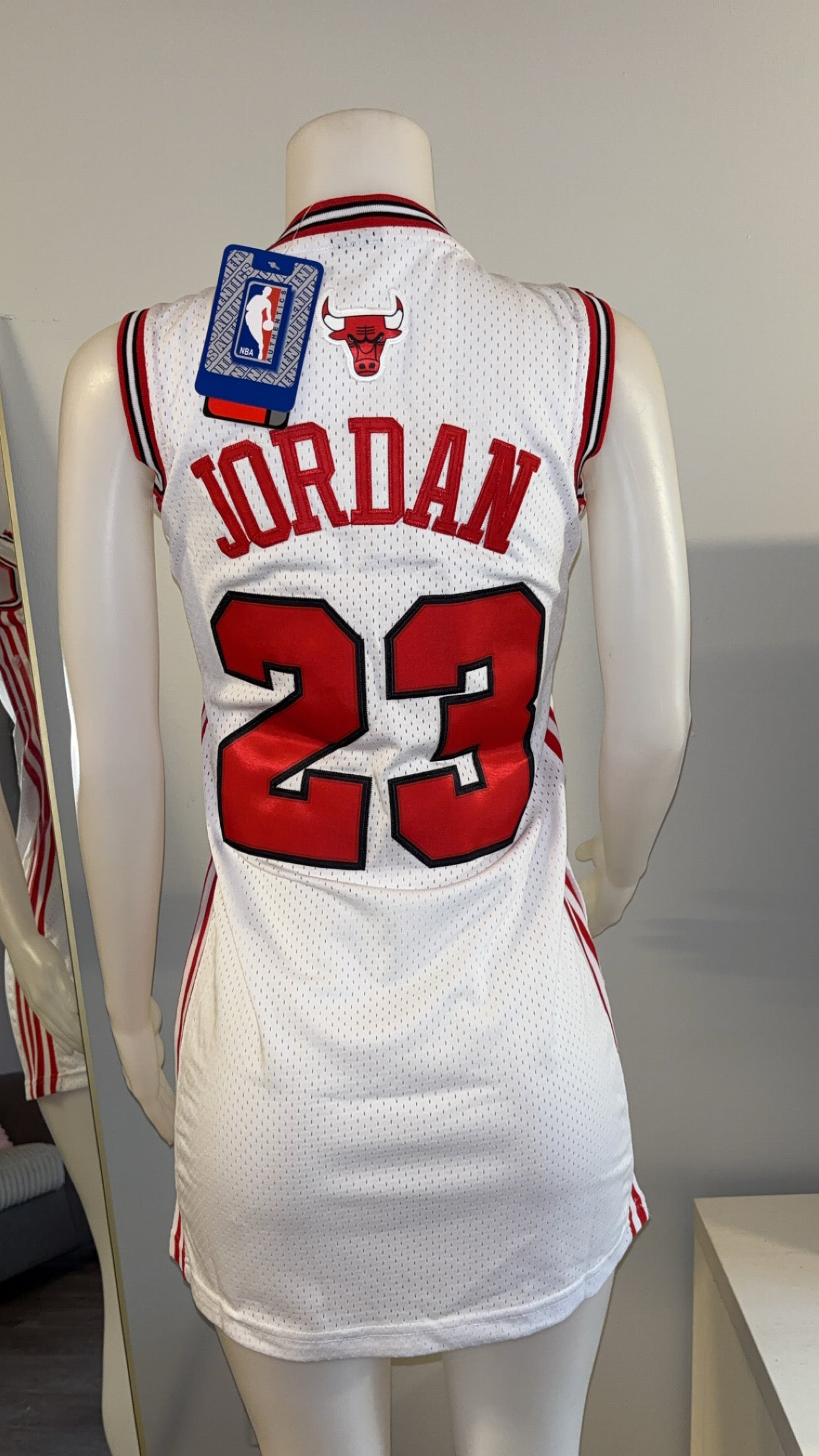 Bulls Jersey Dress in White