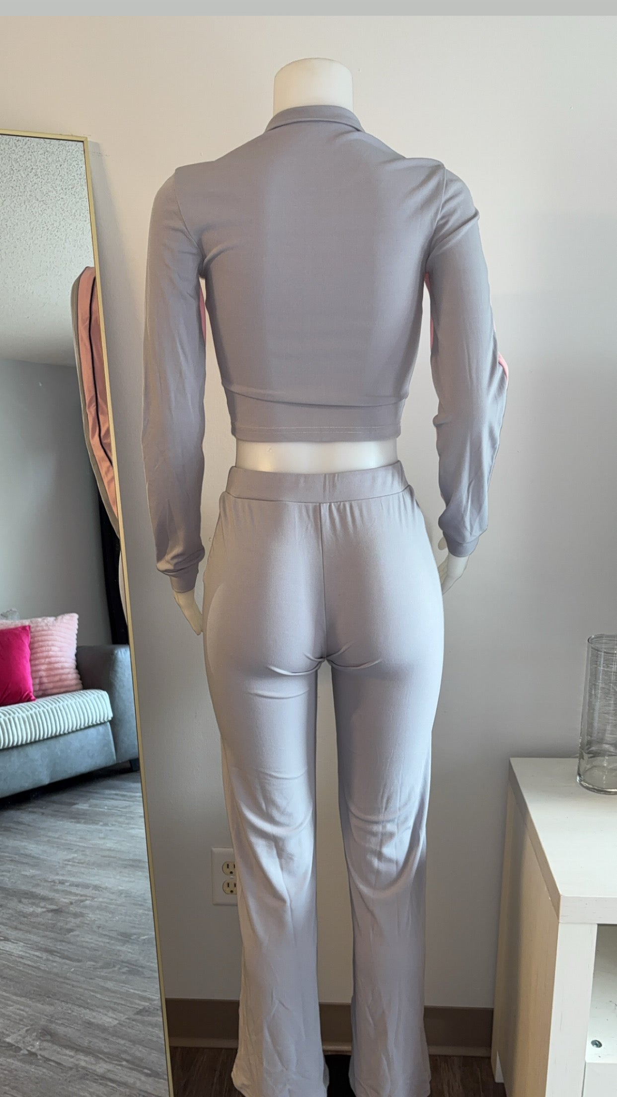 Wayda Pant Set in Grey/Pink
