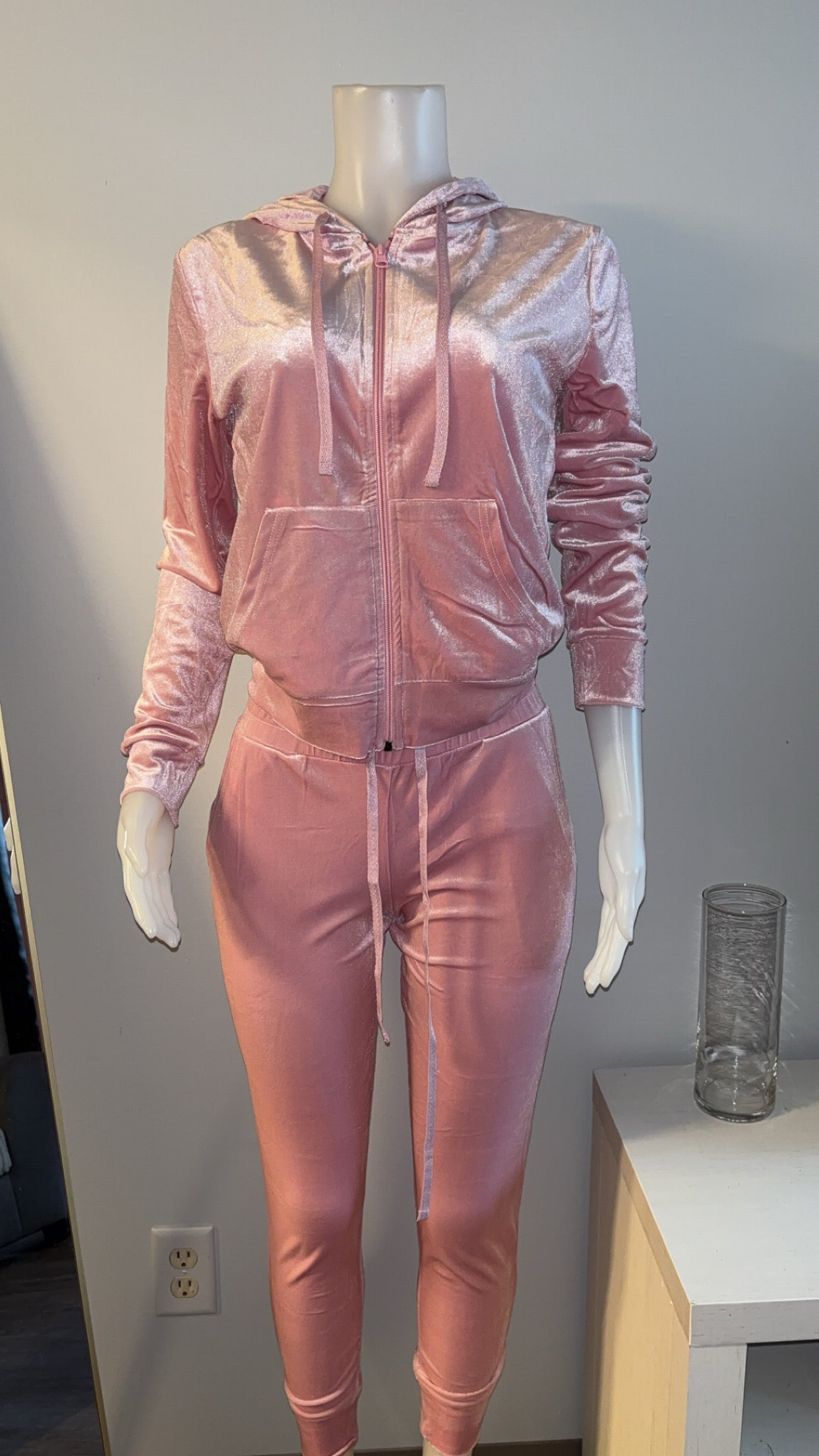 Velour Pant Sets in Pink