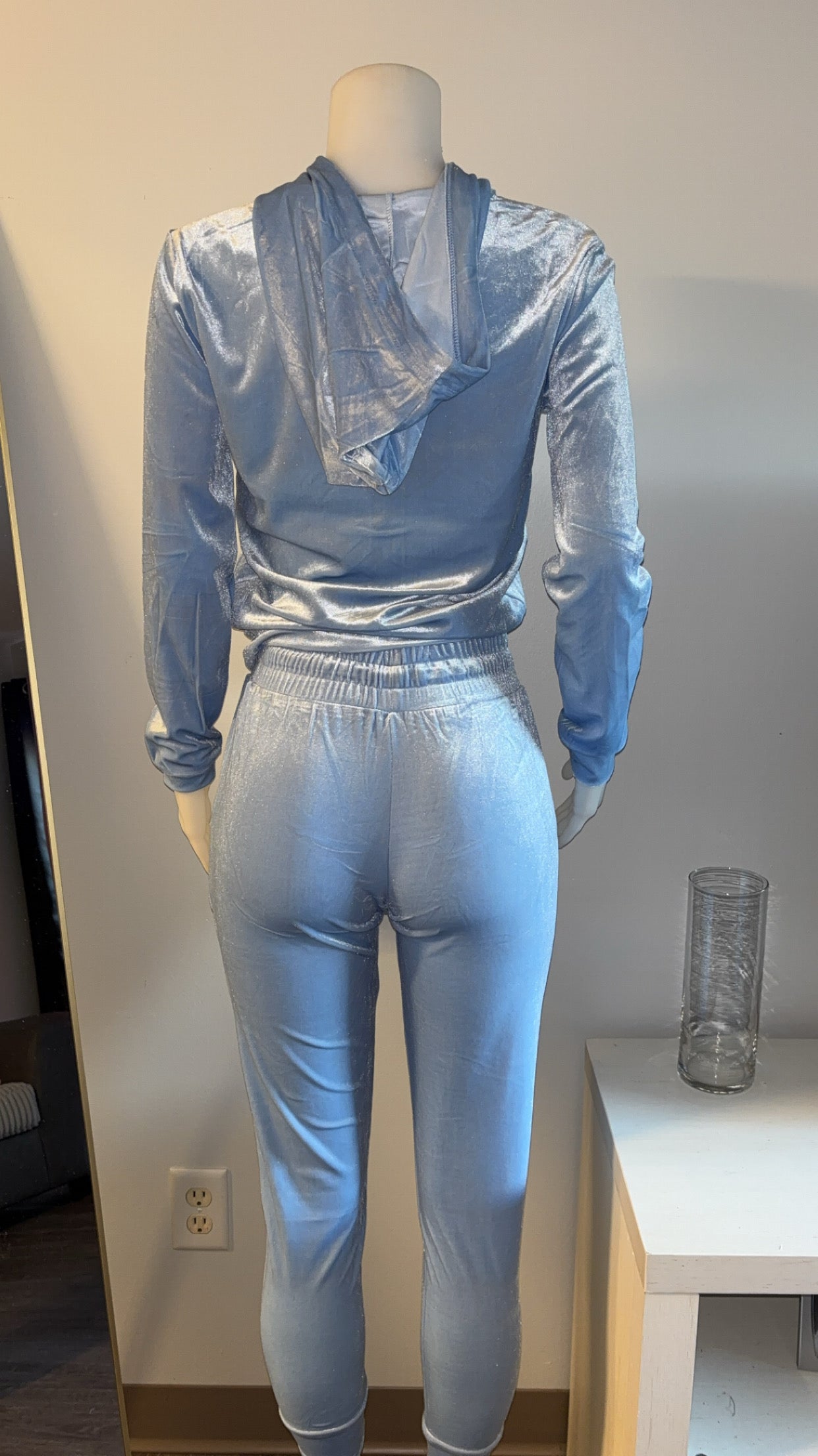 Velour Pant Sets in Blue