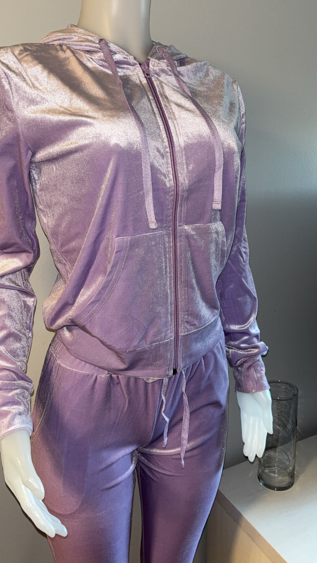 Velour Pant Sets in Purple