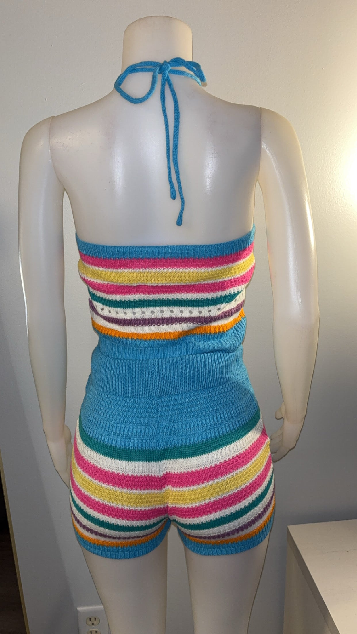 Natalee Crochet Short Set in Blue