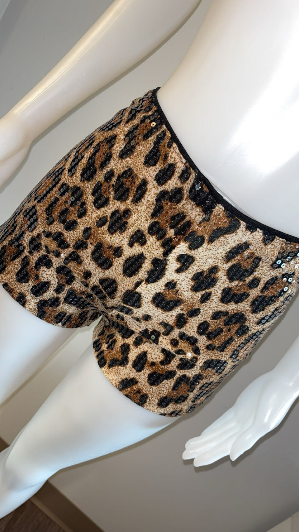 Sequin Leopard Shorts