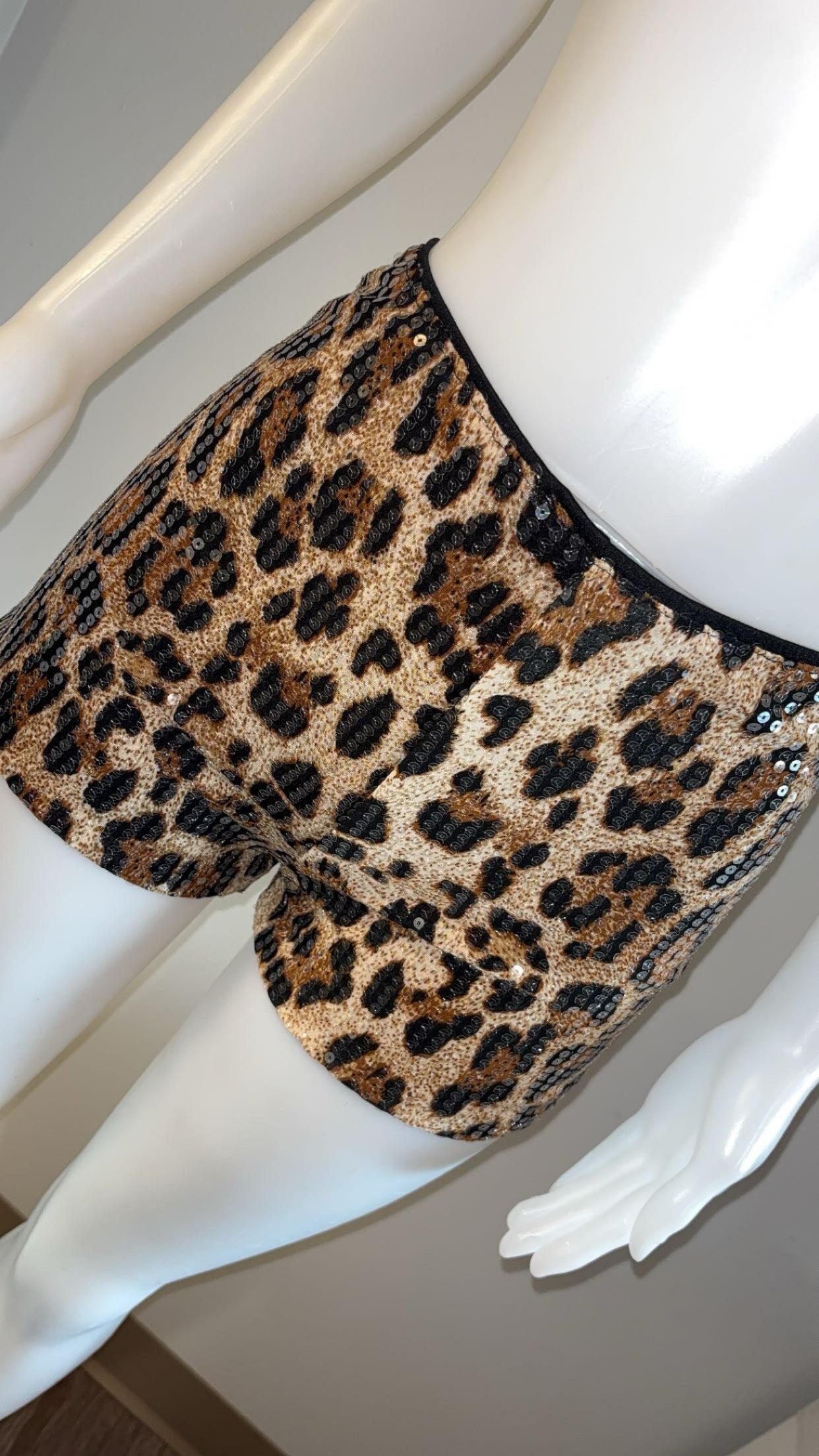 Sequin Leopard Shorts