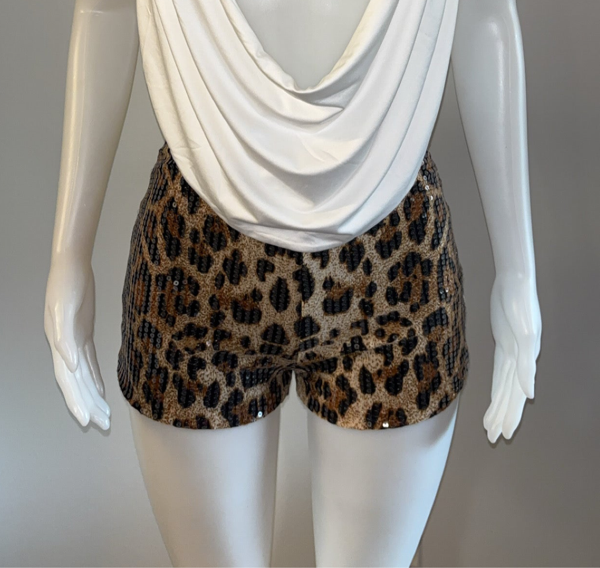 Sequin Leopard Shorts
