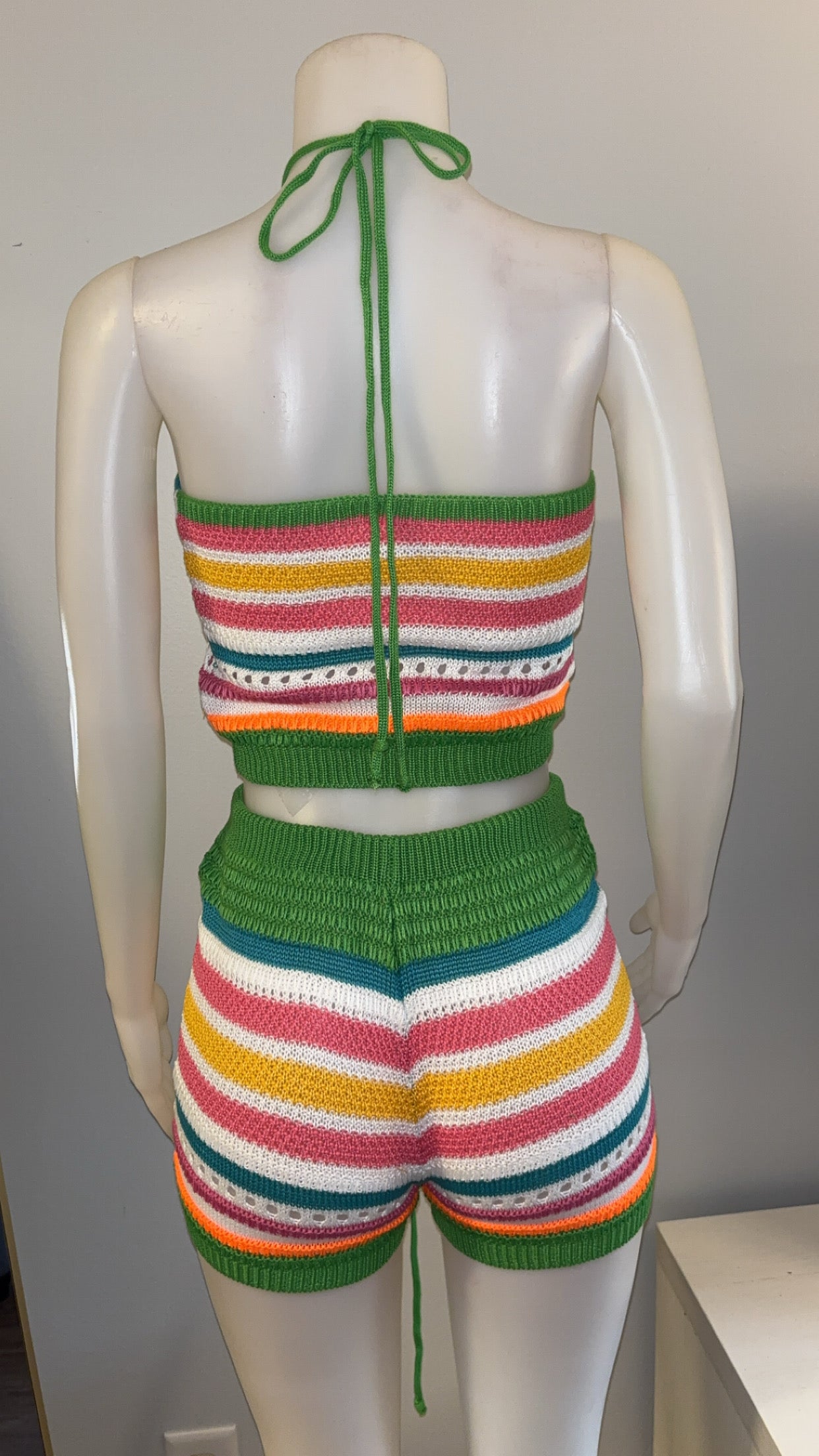 Natalee Crochet Short Set in Green