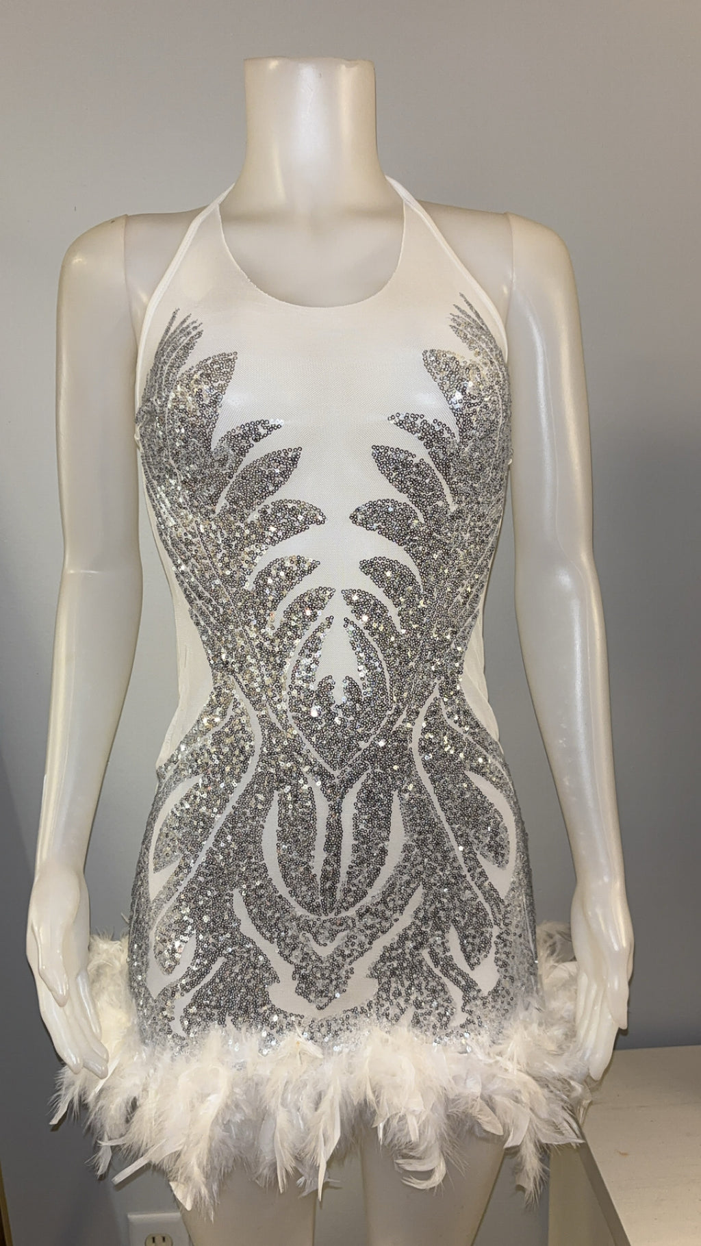 Showgirl Dress in White