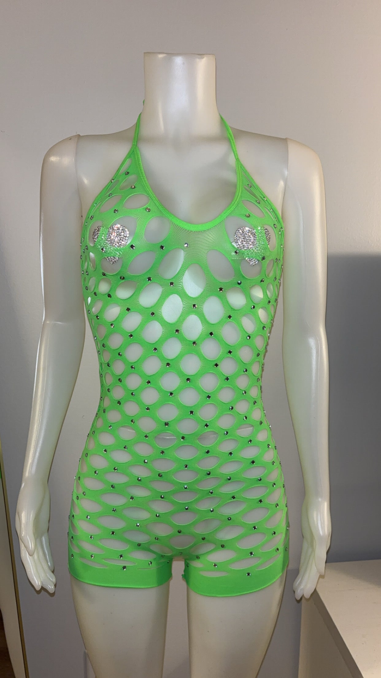 Star Studded Romper in Green