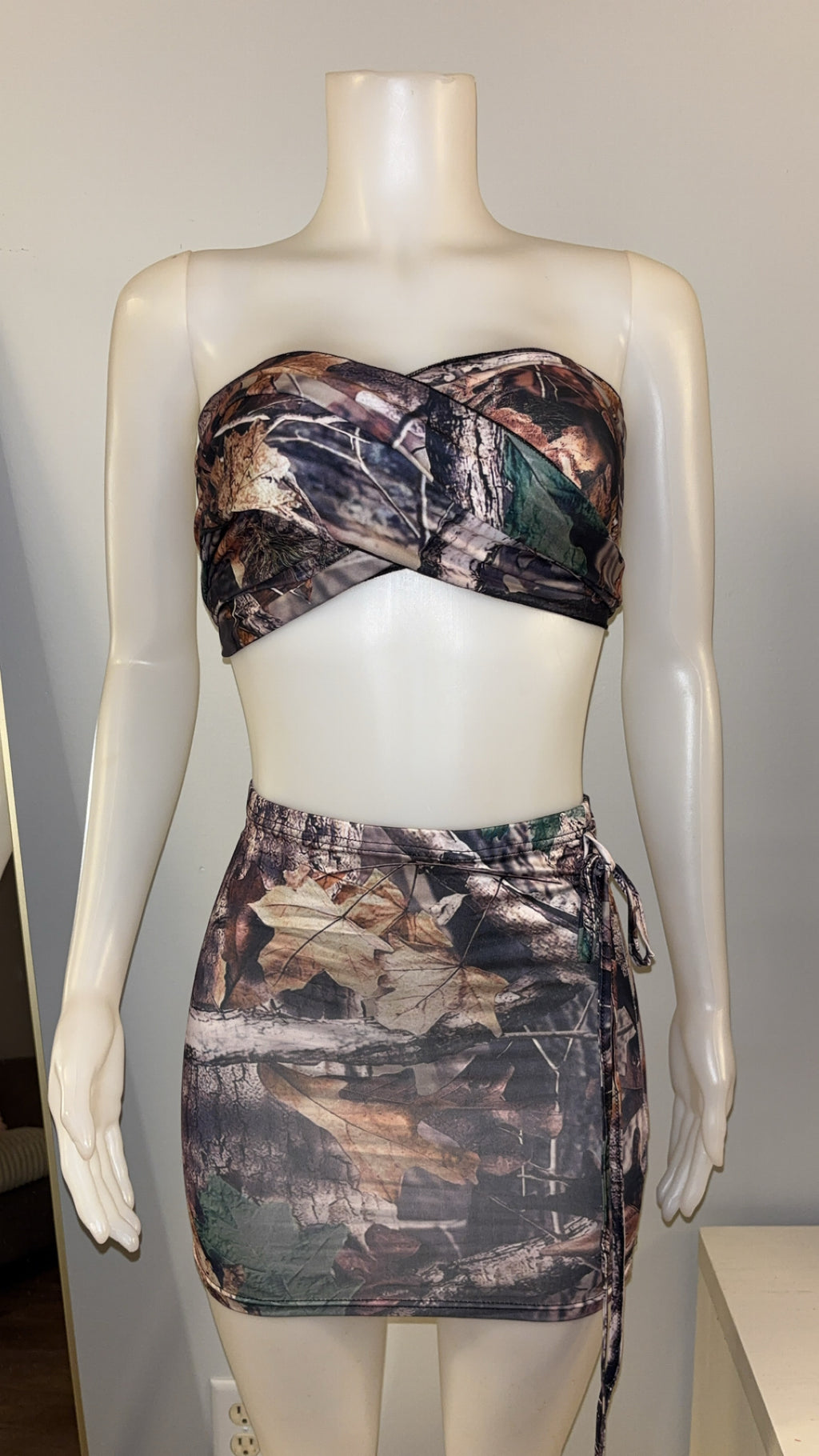 Crisscross Camo Skirt Set