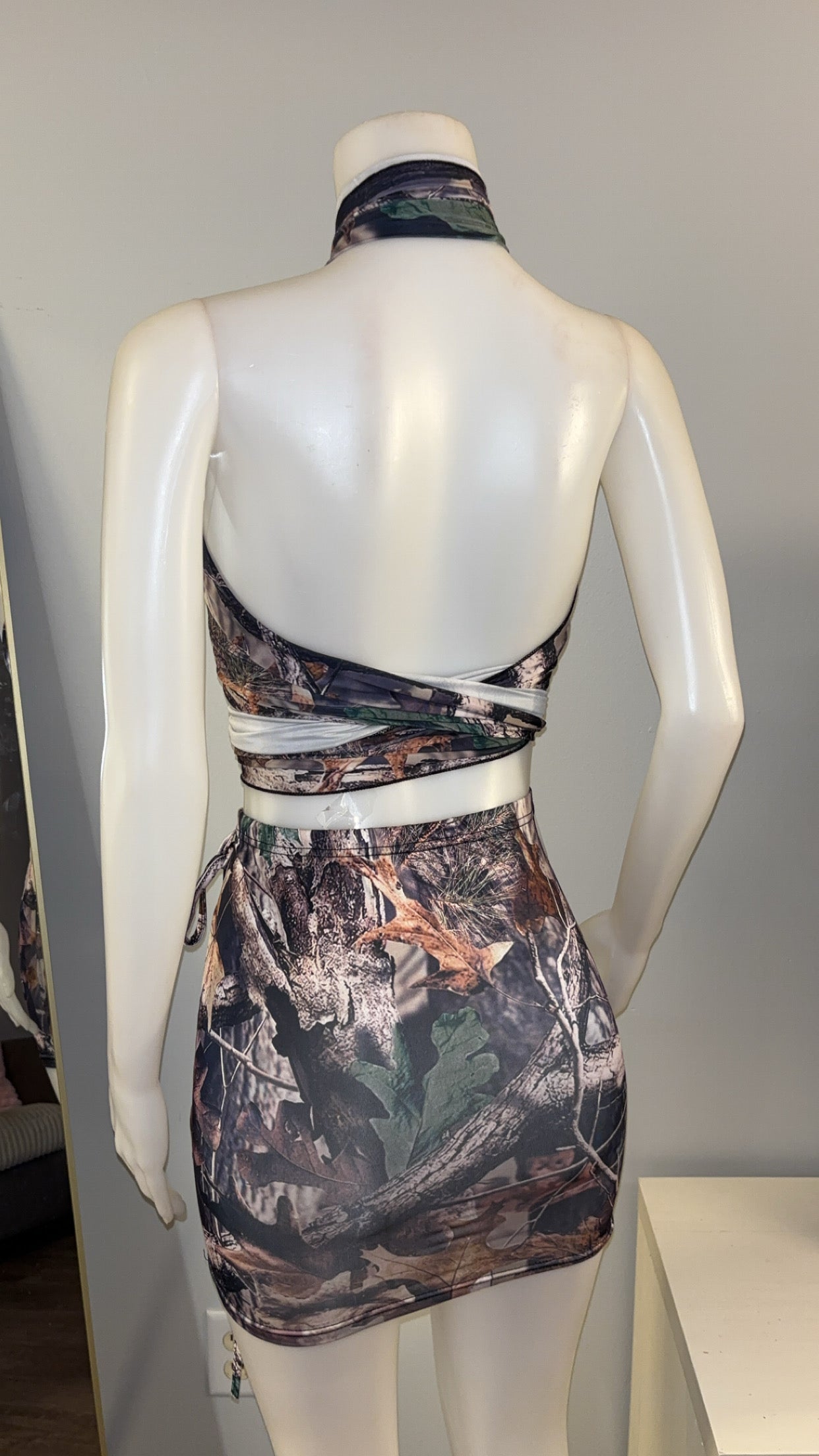 Crisscross Camo Skirt Set