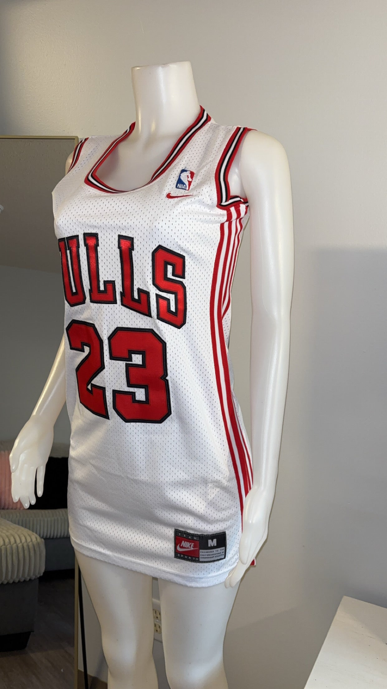 Bulls Jersey Dress in White