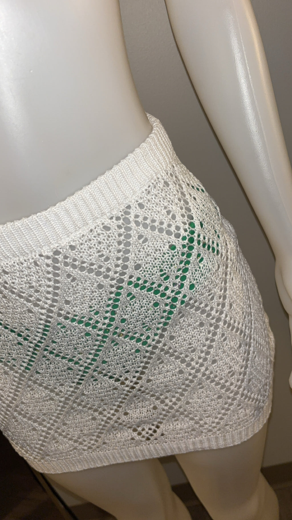 Crochet Coverup Skirt in White