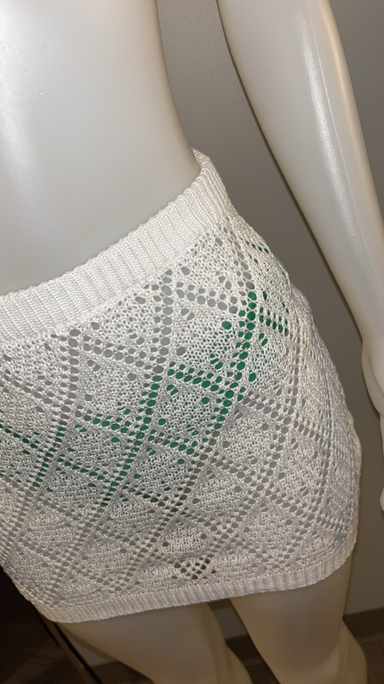 Crochet Coverup Skirt in White