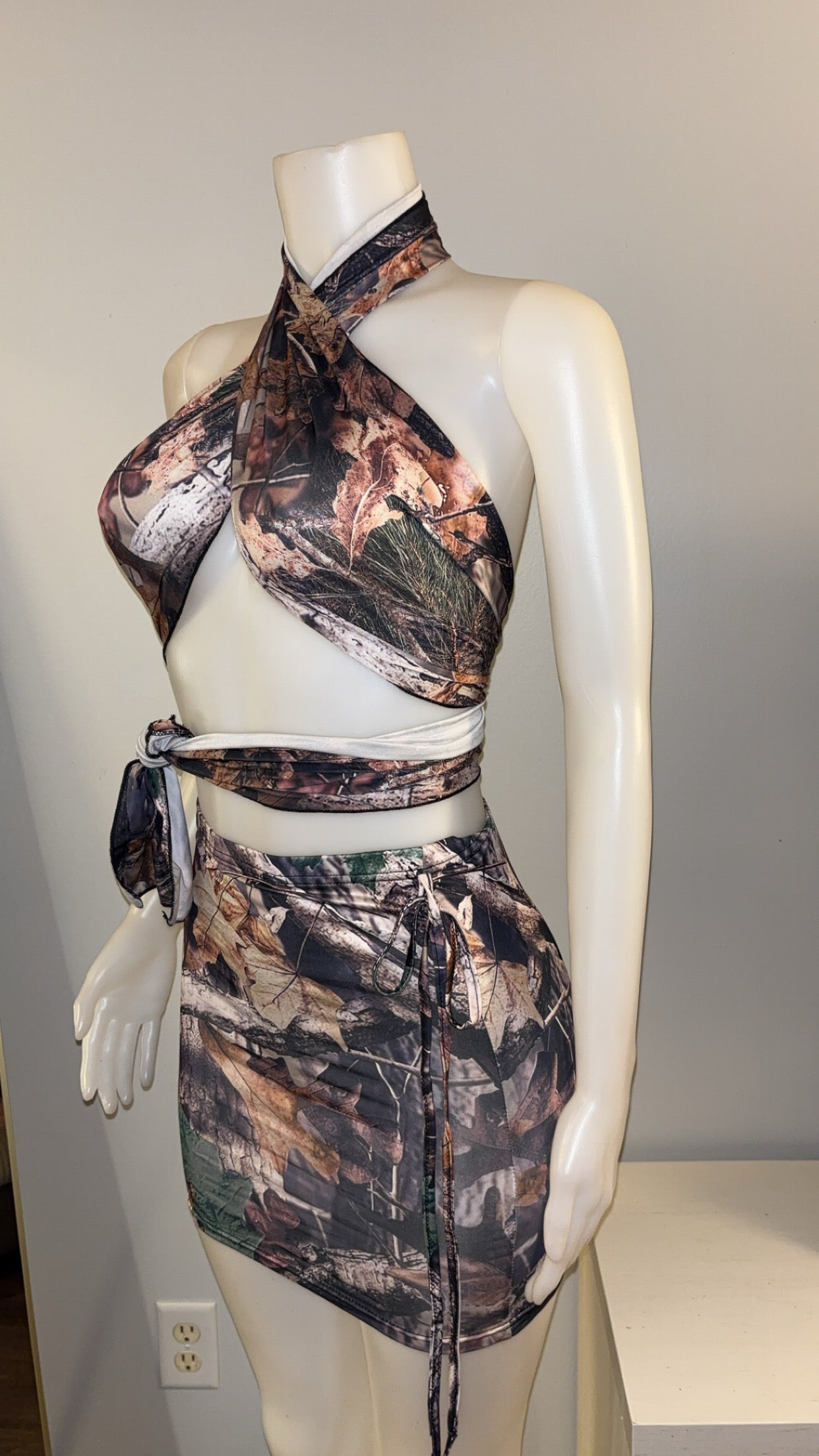 Crisscross Camo Skirt Set