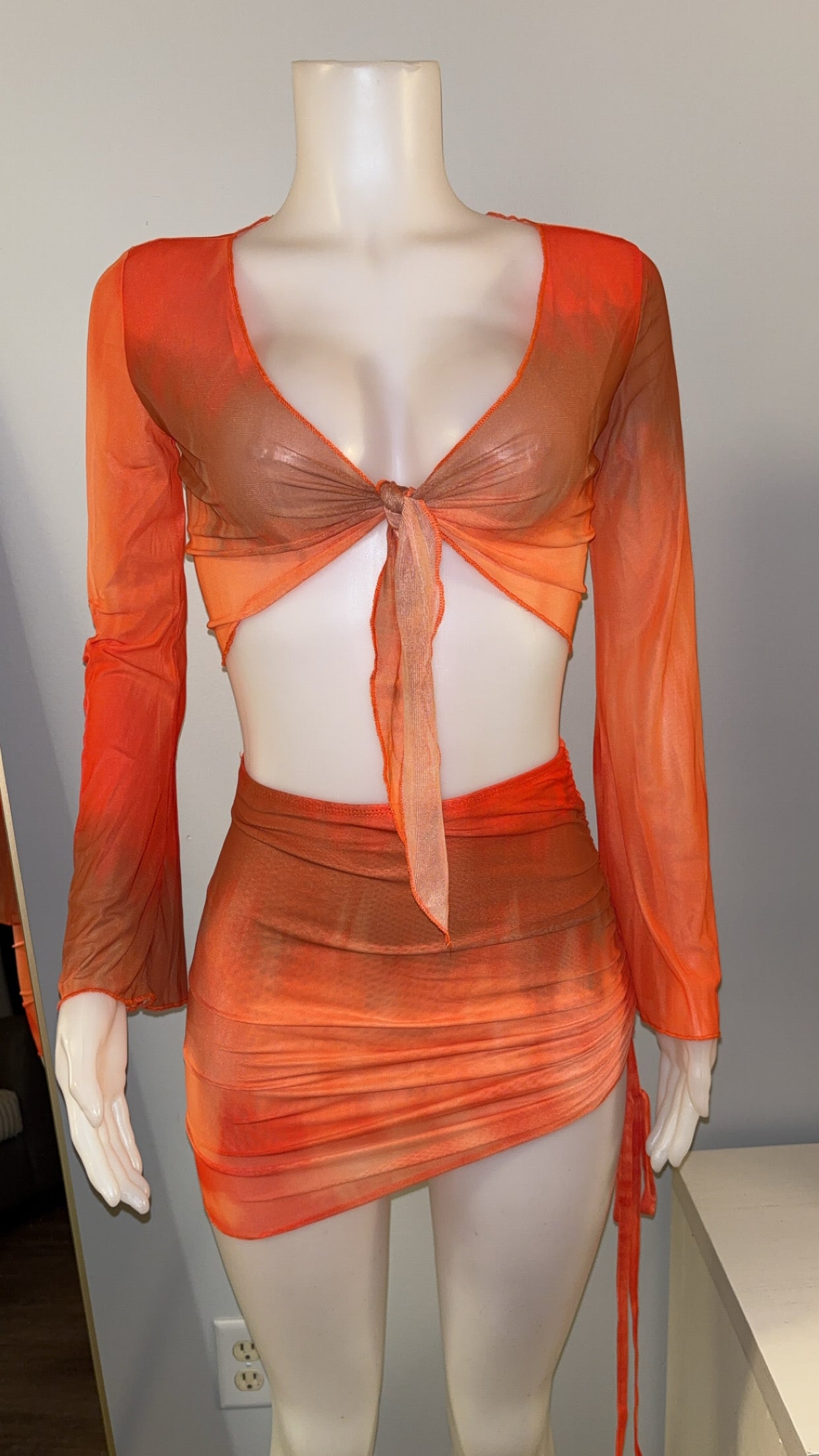 Tiki Skirt Set in Orange